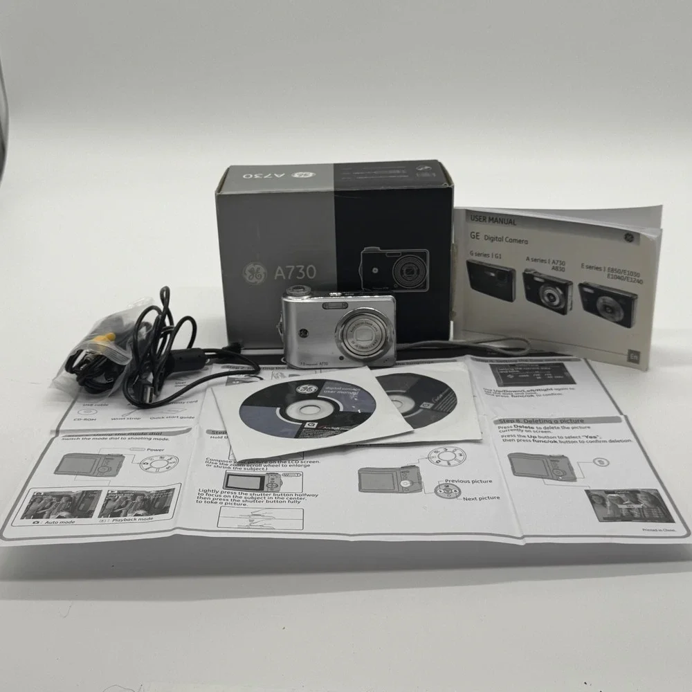 GE A730 Digital Camera Silver 7.0MP 3x Optical Zoom Point and Shoot with Box